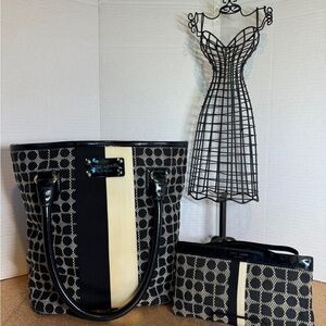 Kate Spade Classic Noel Daisy Shopper Tote AND Classic Chrissy Noel Wristlet